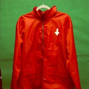R e d  custom windbreaker